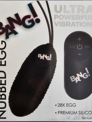 BANG! 28X NUBBED SILICONE EGG – BLACK