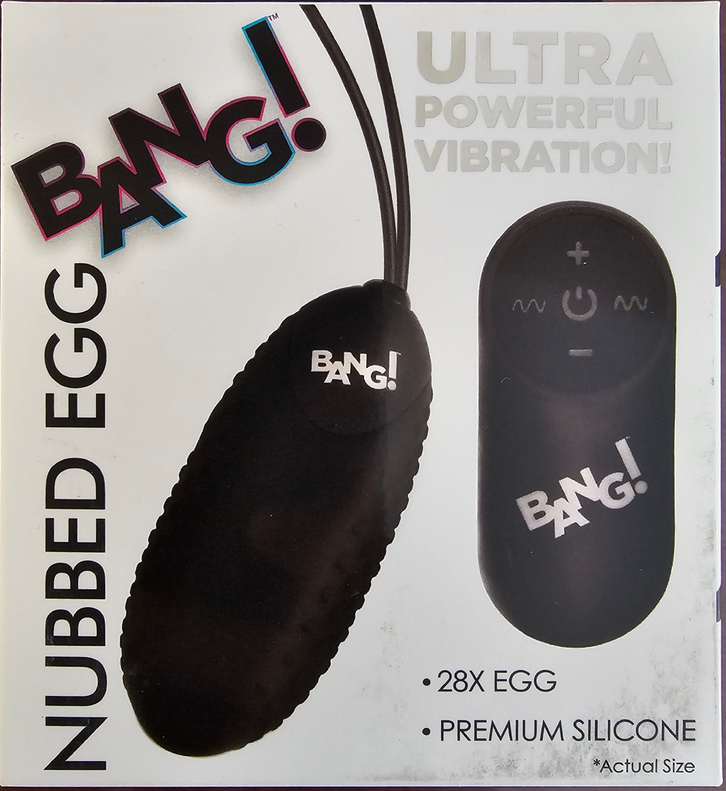 BANG! 28X NUBBED SILICONE EGG – BLACK