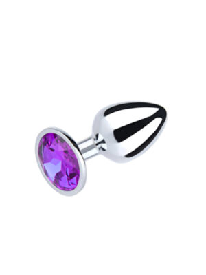 RY-003 PLUG ANAL PLATA – CHICO – GEMA REDONDA MORADO