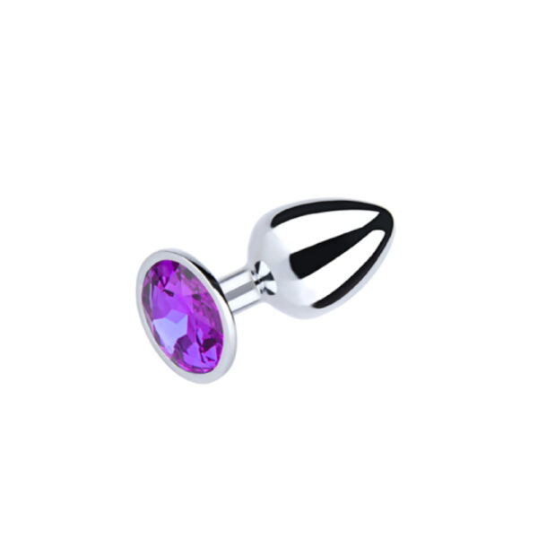 RY-003 PLUG ANAL PLATA – CHICO – GEMA REDONDA MORADO
