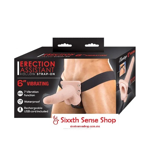 Captura de pantalla 2025-07-07 125316 ERECTION ASSISTANT HOLLOW STRAP-ON 6″ VIBRATING-WHITE